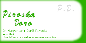 piroska doro business card
